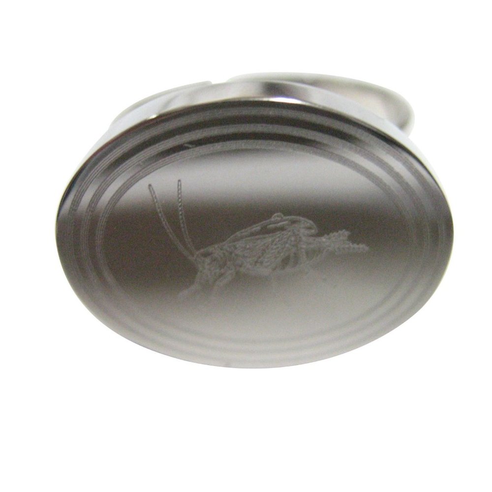 Etched Oval Cricket Bug Adjustable Size Ring